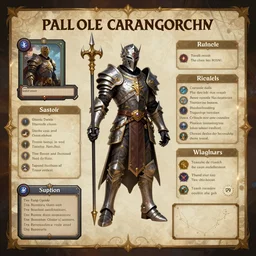 dnd paladin character turnaround sheet, rpg, tabletop role playing game, d&d, trending on artstation