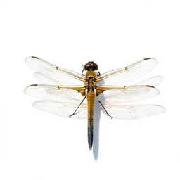 playful dragonfly, photorealistic wildlife photography, full body, isolated on a pure white background, centered, entire subject in frame, sharp focus, soft studio lighting