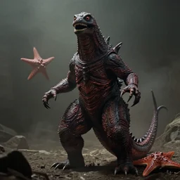 a filmstill of pulgasari, kaiju starfish, in the style of suspiria ( 1 9 7 7 )
