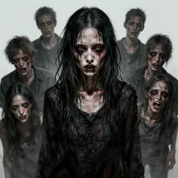 criminally insane young woman possessed by demons, unkempt, wrinkled, gaunt, deep lines and shadows, highly disturbing, by artgerm, tooth wu, dan mumford, beeple, wlop, rossdraws, james jean, marc simonetti, artstation