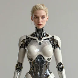 front shot of a female cyborg, intricate, elegant, highly detailed, centered, ( ( ( artstation, concept art, smooth, sharp focus, artgerm, tomasz alen kopera, peter mohrbacher, donato giancola, joseph christian leyendecker, wlop, boris vallejo ) ) ), mugshot!!!!!, ugly!!!!!!, octane render, nvidia raytracing demo, grainy, muted