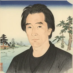 a portrait of paul stanley. shin hanga and kawanabe kyosai and cory loftis and rossdraws and wlop and jung gi kim rule of thirds
