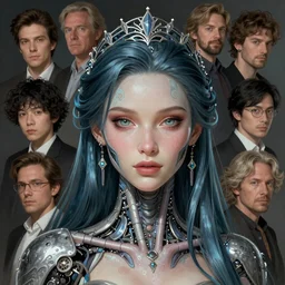 award winning art by mark riddick, wlop, wallpaperflare, houdini, vfx, james gurney, dan luvisi, audrey kawasaki, tim hildebrandt, liam wong, aoi ogata, mao hamaguchi, thomas kinkade, ernst haeckel, trending on artstation, very detailed 8 k illustration of a beautiful cyborg princess, face portrait, concept art