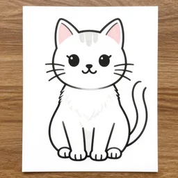 cats, colouring page, centered