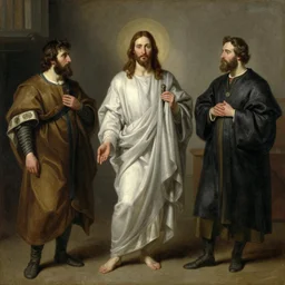 detailed rendered 8 k photograph imax and solomon joseph solomon and richard schmid and jeremy lipking victorian loose genre loose painting full length portrait painting of jesus