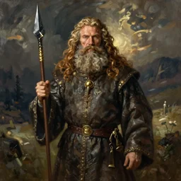 Painting of Eddie Munson as Bard, Medieval, Artstation.