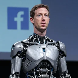 facebook ceo mark zuckerberg as a cyborg