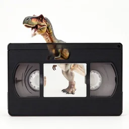 a VHS tape of a dinosaur