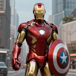 iron man in captain america costume