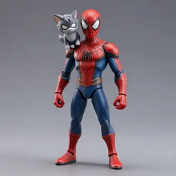 full body of armored spiderman ultraman gray fox from metal gear cyborg gay japanese - american hybrid as overwatch character as a nendoroid figurine, studio lighting, grey background, no shadow, trending on artstation, 8 k, highly detailed