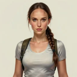ultra realistic illustration, young natalie portman as lara croft, intricate, elegant, highly detailed, digital painting, artstation, concept art, smooth, sharp focus, illustration, art by artgerm and greg rutkowski and alphonse mucha