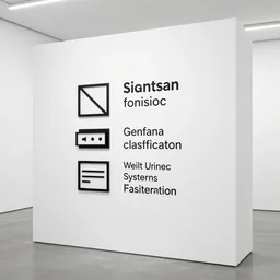signs and classification systems as a work of art in a white cube as a white cube