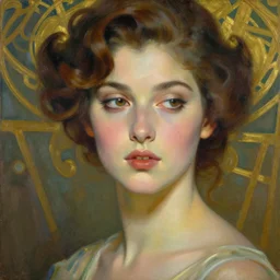 a beautiful painting of a woman portrait, art deco, artstation