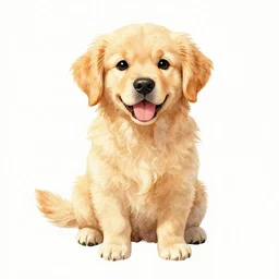 cute golden retriever watercolor