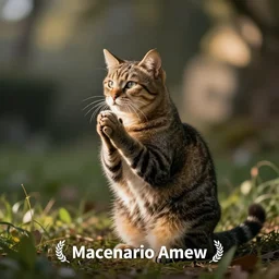 a cat is praying