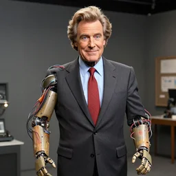 animatronic David Letterman, exposed wires, photo, Stan Winston studios, detailed, 4k