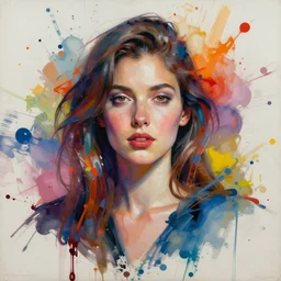 artsy portrait of a woman, by alberto seveso, color explosions