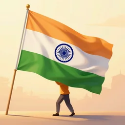 happy independence day india, golden hour, illustration, digital art, trending on artstation