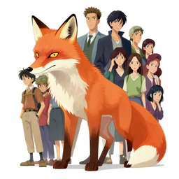 maximalist intimidating fox, trending on pixiv fanbox, painted by makoto shinkai takashi takeuchi studio ghibli, akihiko yoshida, yoshitaka amano, wangechi mutu, clean cel shaded vector art. shutterstock. behance hd by lois van baarle, artgerm, helen huang, rossdraws, illustration