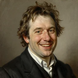 portrait of ron hubbard, joyful, highly detailed painting by gaston bussiere, craig mullins, j. c. leyendecker 8 k,
