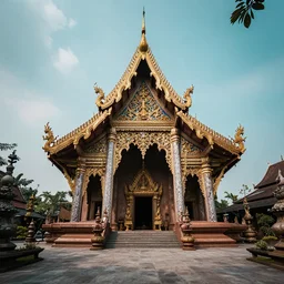 futuristic cyberpunk Wat Rong Khun