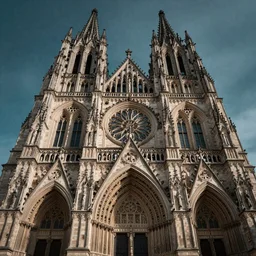 The head offices of ODOO as a beautiful gothic cathedral, dramatic lighting, photorealistic