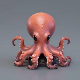 80mm resin detailed miniature of cute octopus, Product Introduction Photos, 4K, Full body, simple background