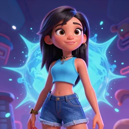 low angle portrait of the Xuxa meneguel, tepainting concept Blizzard pixar maya engine on stylized background splash comics global illumination lighting artstation lois van baarle, ilya kuvshinov, rossdraws