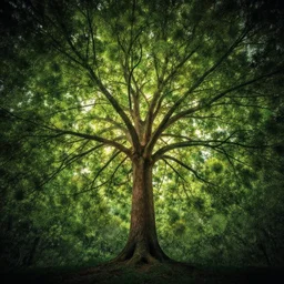 tree circle pattern, nature and humanity 8k artstation album cover nostalgia