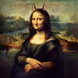 ancient egyptian cat goddess as the Mona Lisa