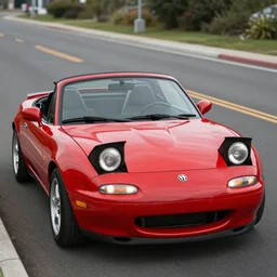 miata mx 5, pop - up headlights, kyza saleem, realistic, 4 k, red