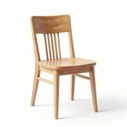 the front of a wood chair on a white background, 3 d rendering