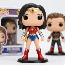 fashion model full body character gal gadot face as wonder woman action figure by yoji shinkawa funko pop, nendoroid, octane render, cgsociety,, anime, disney, pixar, 8 k, hd, dof, volumetric lighting cute, by alex ross