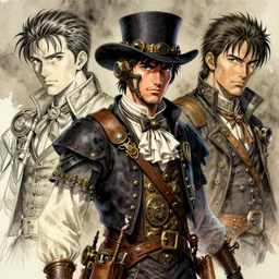 portrait, Steampunk Amish, watercolor, dramatic lighting, cinematic, establishing shot, extremly high detail, foto realistic, cinematic lighting, pen and ink, intricate line drawings, by Yoshitaka Amano, Ruan Jia, Kentaro Miura, Artgerm, post processed, concept art, artstation, matte painting, style by eddie mendoza, raphael lacoste, alex ross