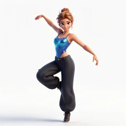 confident breakdancer frozen mid-move, detailed 3d character render, full body, standing, isolated on a pure white background, centered, whole figure in frame, sharp focus, studio lighting