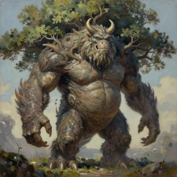 tree monster ,8k, trending on artstation, high detail, oil painting