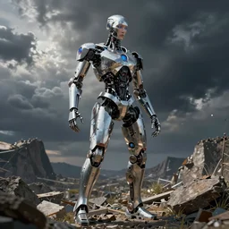 beutiful cyborg, dimantled, alfred kelsner, artstaition, epic composition