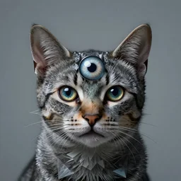 portrait of surreal cat with 3rd eye, dmt, trippy, highly detailed, photorealistic, reflections, smooth, sharp focus, concept art, illustration, beautiful, geometric, trending on artstation, cinematic, featured on behance , artwork by WLOP and Tran, Ross