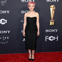 photo of a gorgeous 20-year-old Gillian Anderson (1998) pink pixie cut hair by Mario Testino, detailed, full body shot, award winning, Sony a7R