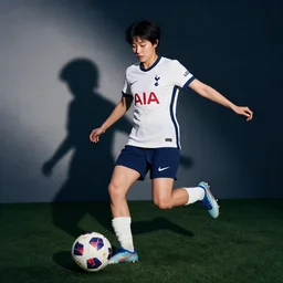 Kpop idol Wendy Shon playing soccer for the Tottenham Hotspurs
