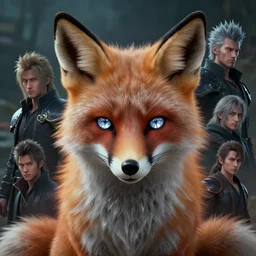 a fancy portrait of a zombiefid fox with crystal eyes by Greg Rutkowski, Sung Choi, Mitchell Mohrhauser, Maciej Kuciara, Johnson Ting, Maxim Verehin, Peter Konig, final fantasy , mythical, 8k photorealistic, cinematic lighting, HD, high details, atmospheric,