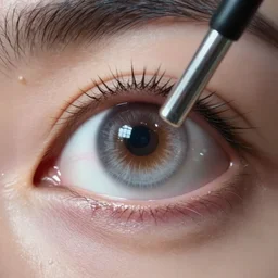 tapping eyeball with golf club