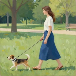 an award winning anamorphosis painting of a woman, walking her dog, in a park, inspired by lise deharme, mark ryden, albrecht durer, abstract, a level art, intricate, pop surrealism, digital poster, ornately detailed, photorealism, trending in artstation