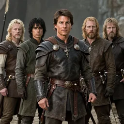 medieval fantasy half length d & d portrait photo of tom cruise as a d & d barbarian, photo by philip - daniel ducasse and yasuhiro wakabayashi and jody rogac and roger deakins
