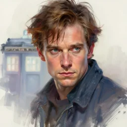 dale cooper in the tardis, intricate, fictional character, dynamic pose, dramatic lighting, realistic shaded lighting, pastel shades, expressively loose brush strokes, perfect face, 8 k realistic, hyper detailed, digital painting, artstation, concept art, hyper detailed eyes, art by sam spratt and peter mohrbacher and james jean