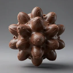 three - dimensional mandelbrot set made of chocolate, professional food photography,