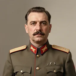 sovietic portrait of caudillo francisco franco as an ussr communist general