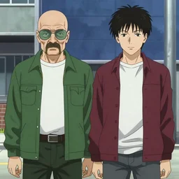 anime key visual of Walt and Jesse from the show Breaking Bad