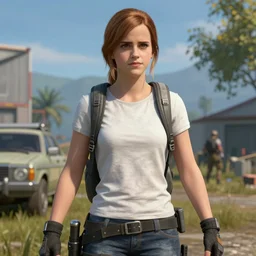 Screenshot of Emma Watson in PUBG