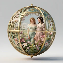 the orb of time, art nouveau, in spring by rachel ruysch and ( ( ( ( ( ( ( john william waterhouse ) ) ) ) ) ) ) and ( ( ( lisa frank ) ) ), 8 k, octane render, 3 d render